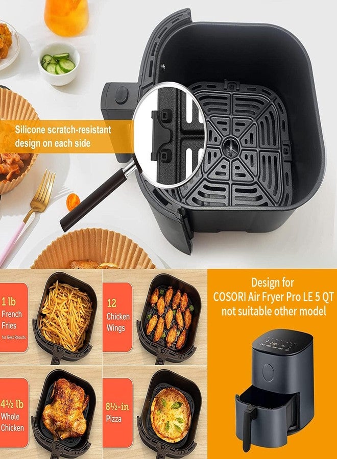 GWY صينية شواء GWY لقلاية الهواء COSORI Air Fryer Pro LE سعة 5 كوارت، غير لاصقة، مقاس 8.3 بوصة × 8.3 بوصة، قطع غيار وملحقات رف قلاية الهواء، صينية شواء، صينية مقرمشة مع مصدات مطاطية، آمنة للغسل في غسالة الأطباق - Image 2